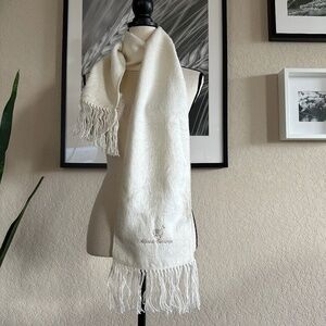 Alpaca Camargo Off White Fringe Scarf